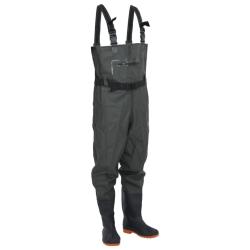 Cuissardes avec bottes et ceinture vert fonc&eacute; taille 41