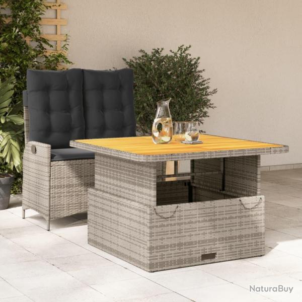 Ensemble � manger de jardin et coussins 2 pcs gris rotin