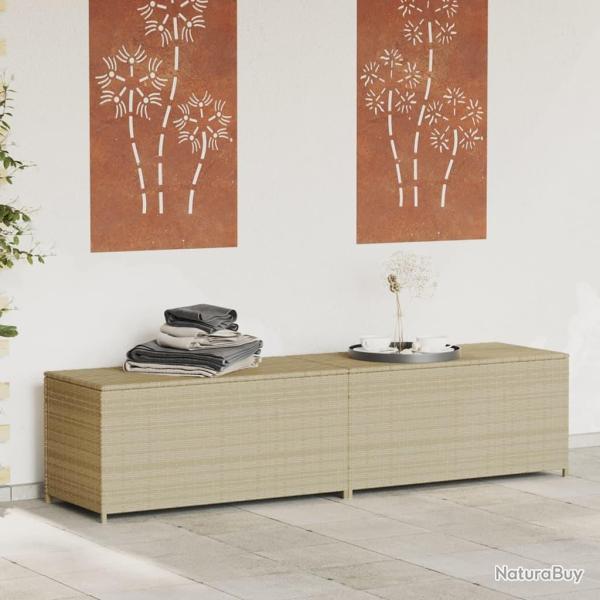 Bo�te de rangement de jardin m�lange beige 469L r�sine tress�e