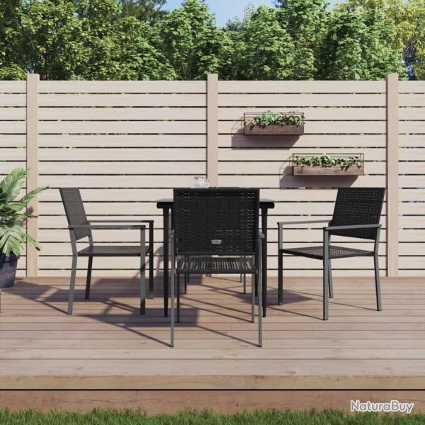 Ensemble � manger de jardin 5 pcs r�sine tress�e acier