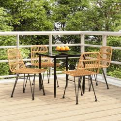 Ensemble &agrave; manger de jardin 5pcs R&eacute;sine tress&eacute;e