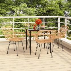 Ensemble &agrave; manger de jardin 5pcs R&eacute;sine tress&eacute;e