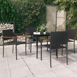 Ensemble &agrave; manger de jardin 5 pcs Noir