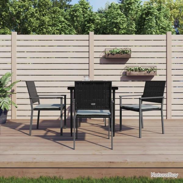 Ensemble � manger de jardin 5 pcs coussins r�sine tress�e acier