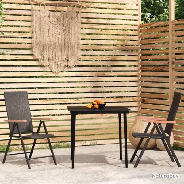 Ensemble � manger de jardin 3 pcs Noir