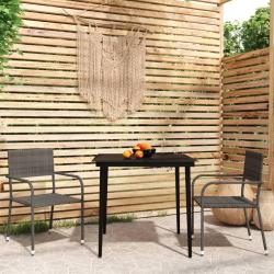 Ensemble &agrave; manger de jardin 3 pcs Gris