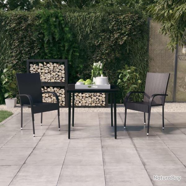 Ensemble � manger de jardin 3 pcs Noir