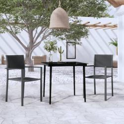 Ensemble &agrave; manger de jardin 3 pcs Noir