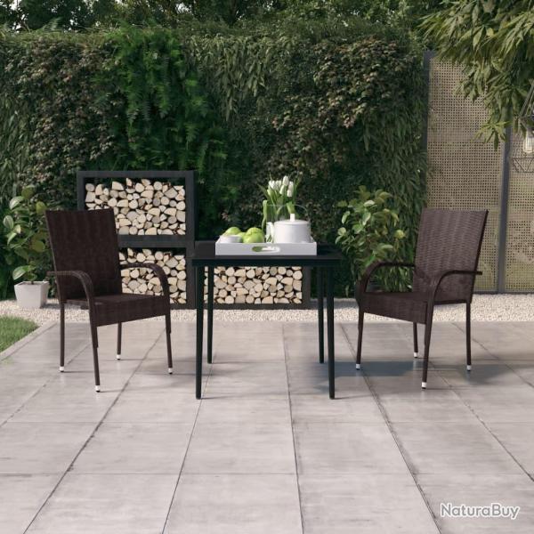 Ensemble � manger de jardin 3 pcs Marron et noir