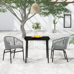Ensemble &agrave; manger de jardin 3 pcs Gris