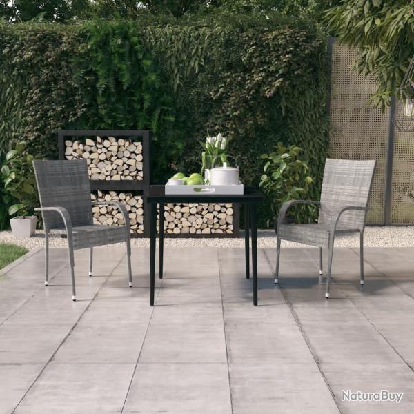 Ensemble � manger de jardin 3 pcs Gris et noir