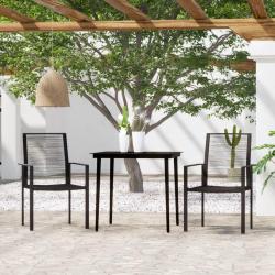 Ensemble &agrave; manger de jardin 3 pcs Noir