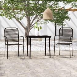 Ensemble &agrave; manger de jardin 3 pcs Noir