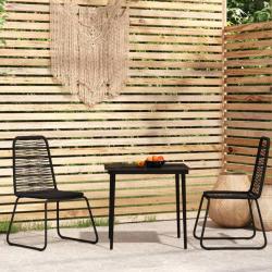 Ensemble &agrave; manger de jardin 3 pcs Noir