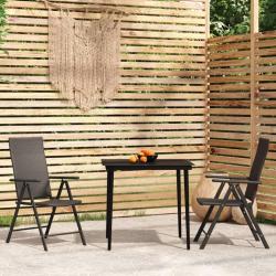 Ensemble &agrave; manger de jardin 3 pcs Noir