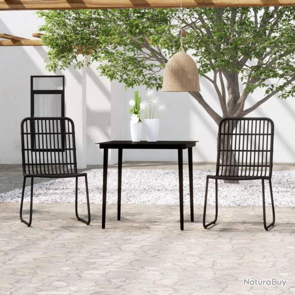 Ensemble  manger de jardin 3 pcs Noir