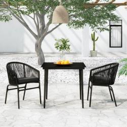 Ensemble &agrave; manger de jardin 3 pcs Noir