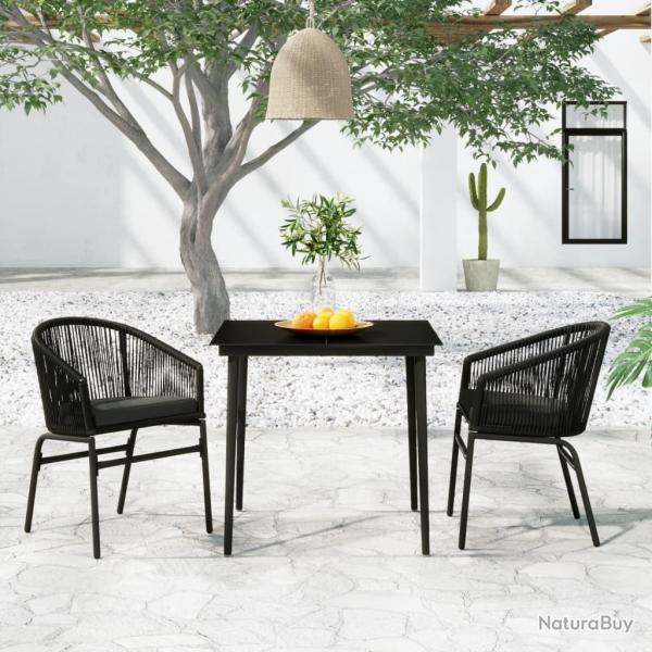 Ensemble � manger de jardin 3 pcs Noir