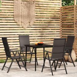 Ensemble &agrave; manger de jardin 5 pcs Noir