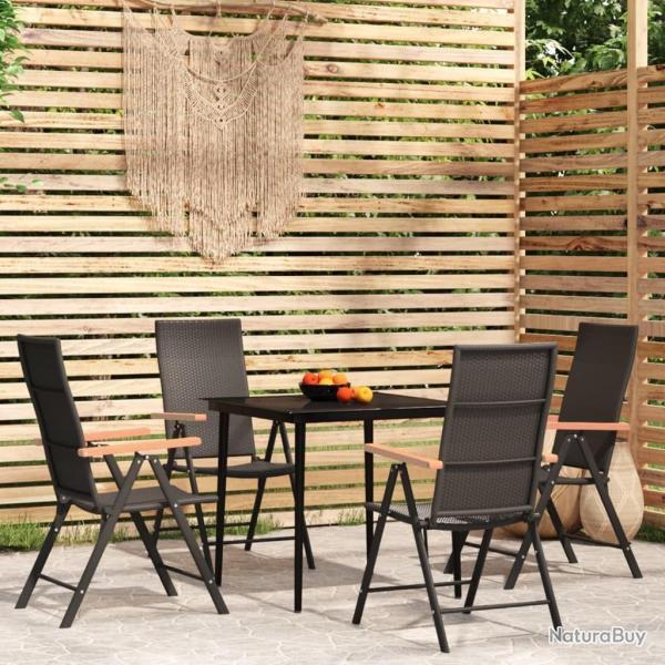 Ensemble  manger de jardin 5 pcs Noir