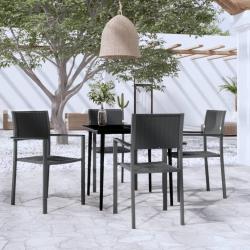 Ensemble &agrave; manger de jardin 5 pcs Noir