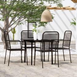 Ensemble &agrave; manger de jardin 5 pcs Noir
