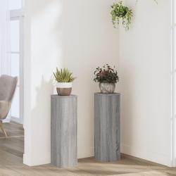 Supports pour plantes 2 pcs sonoma gris bois d'ing&eacute;nierie