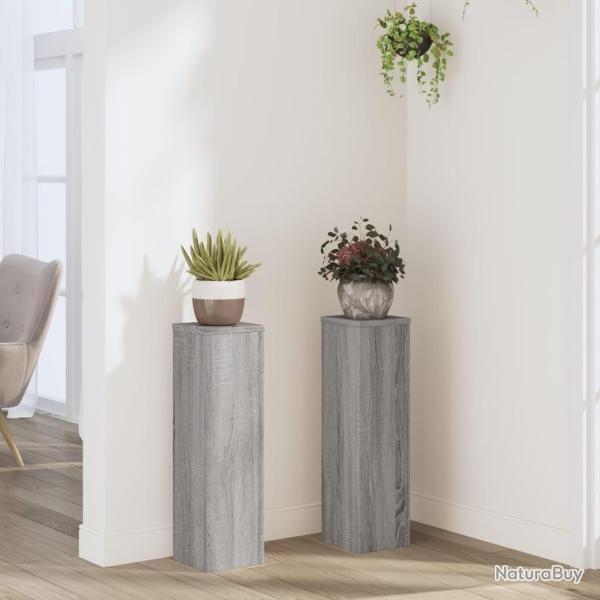 Supports pour plantes 2 pcs sonoma gris bois d'ing�nierie