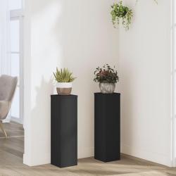 Supports pour plantes 2 pcs noir 17x17x60 cm bois d'ing&eacute;nierie