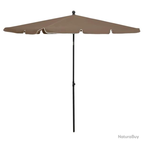 Parasol de jardin avec m�t 210x140 cm Taupe