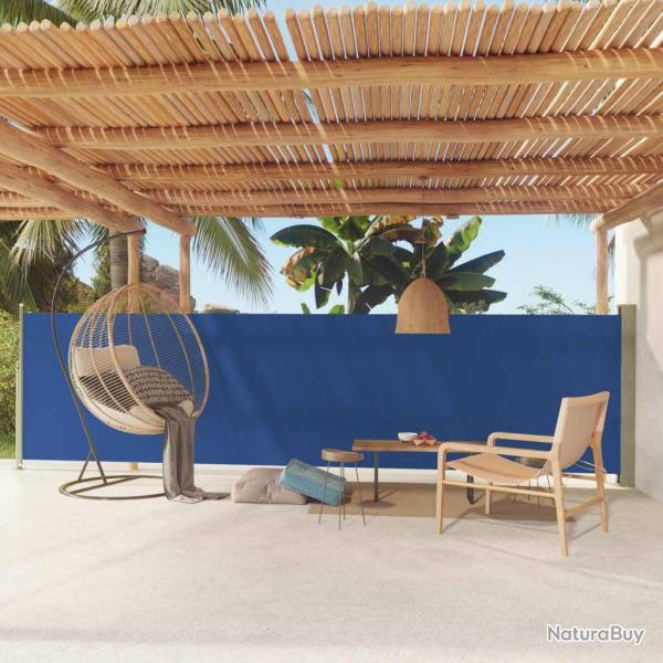 Auvent lat�ral r�tractable de patio 140x600 cm Bleu