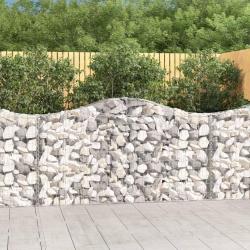 Paniers &agrave; gabions arqu&eacute;s 2 pcs 200x30x100/120 cm Fer galvanis&eacute;