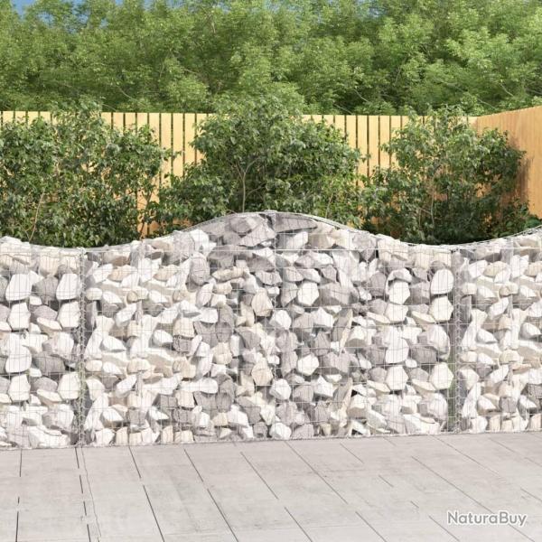 Paniers � gabions arqu�s 2 pcs 200x30x100/120 cm Fer galvanis�