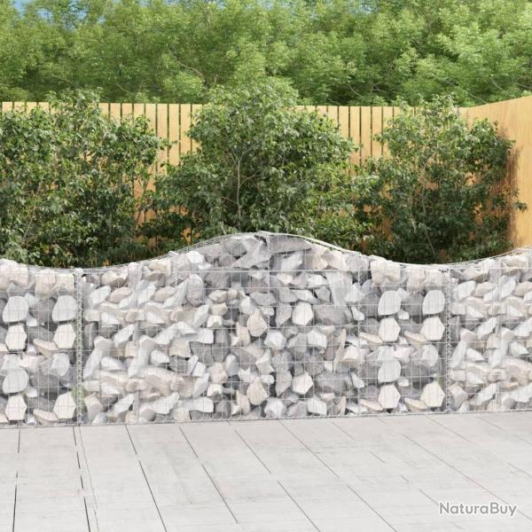 Paniers � gabions arqu�s 2 pcs 200x30x80/100 cm Fer galvanis�