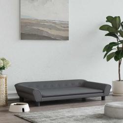Lit pour chien gris fonc&eacute; 100x50x21 cm velours