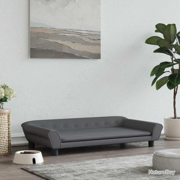 Lit pour chien gris fonc� 100x50x21 cm velours