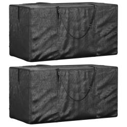Sacs de rangement pour coussins de jardin 2 pcs noir