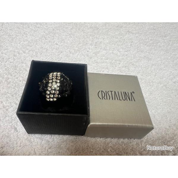 bague cristaluna esse cristal acrylique noir swarovski neuf 101 502 n1
