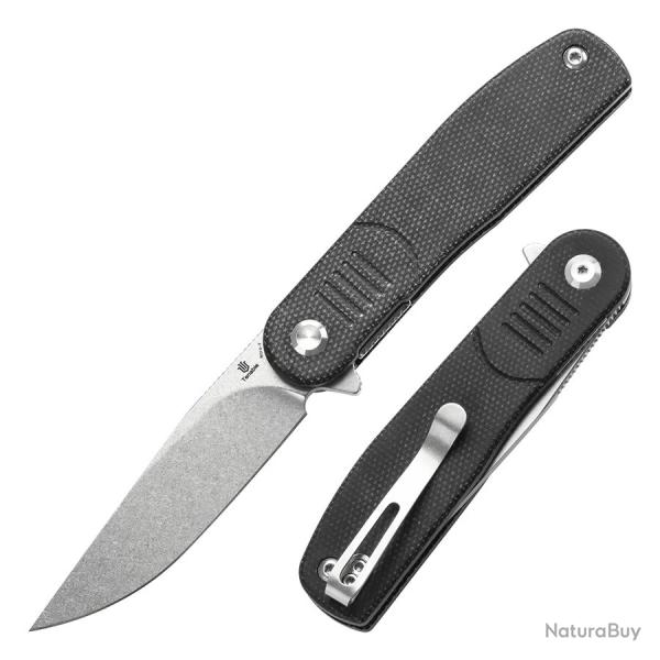 Couteau Pliant Tenable Einar Black Lame Drop Point Acier Nitro-V SW Manche Micarta Black T2072A3