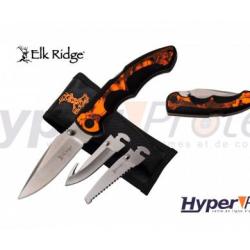 Couteau pliant de chasse "Elk Ridge" avec lames interchangeables