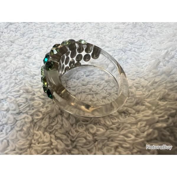 bague cristaluna mona cristal acrylique transparent swarovski neuf 100 303 c1