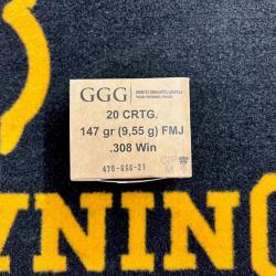 GGG 308 win FMJ 147 grs (x20)