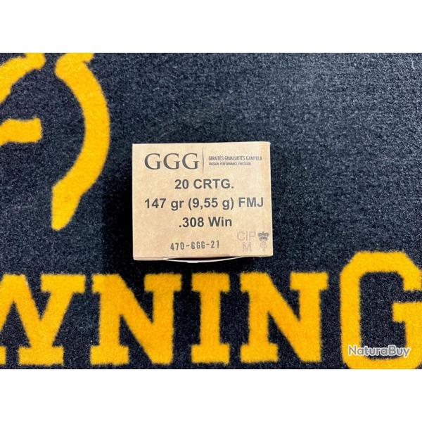 GGG 308 win FMJ 147 grs (x20)