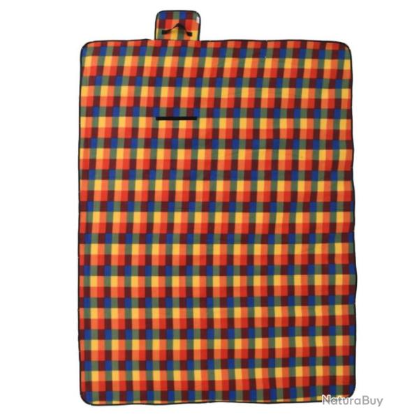 Couverture de pique-nique pliable multicolore  carreaux 200 x 150 cm - Confort velours