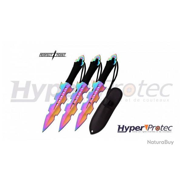 Set de 3 couteaux de lancer arc-en-ciel Perfect Point