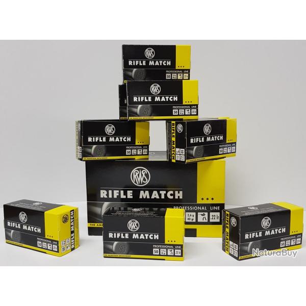 Cartouche Cal. 22 lr RWS Rifle Match X50