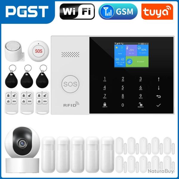 Systeme Alarme Sans Fil Wifi GSM Google Alexa, Modele: Kit L