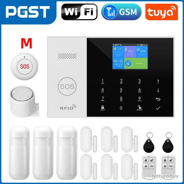 Systeme Alarme Sans Fil Wifi GSM Google Alexa, Modele: Kit M