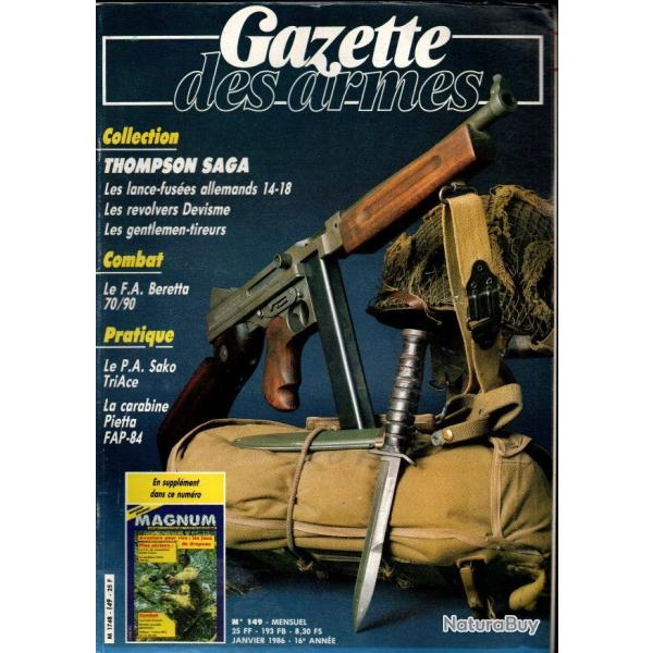 gazette des armes 149 thompson saga  part 1, lance fus�s allemands 14-18, r�volvers devisme,