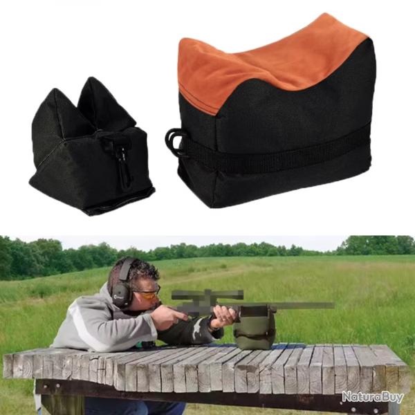 Sacs de tir avant/arri�re pour fusil sniper - support repos non rempli chasse tir sportif - Noir